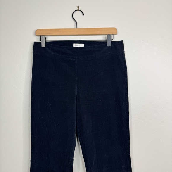 Avenue Montaigne Ribbed Wide Leg Flare Black Velvet Pull On Pants 10 - Picture 3 of 7